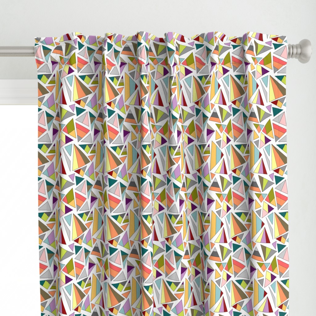 triangles in multicolor with white background