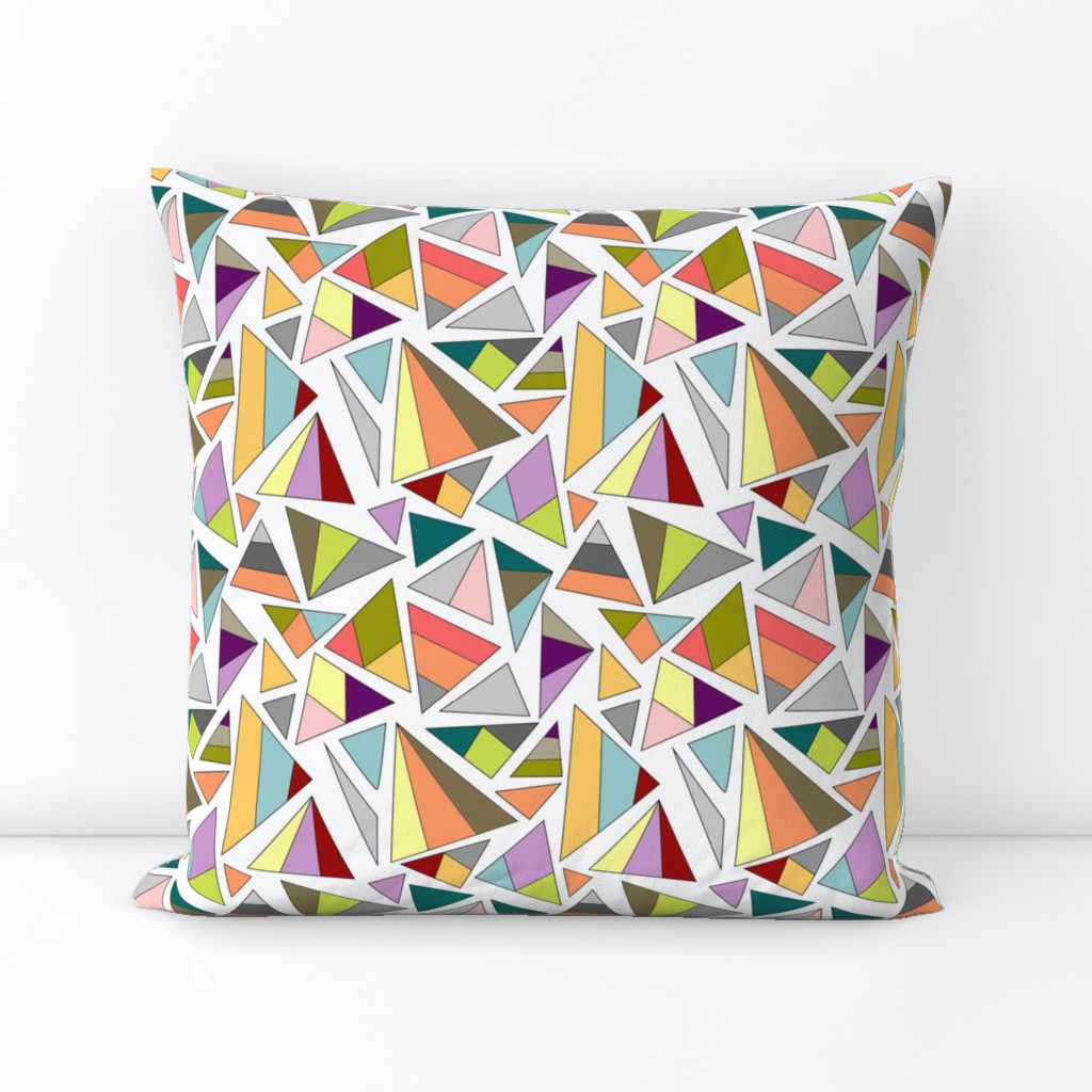 triangles in multicolor with white background