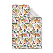 triangles in multicolor with white background