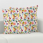 triangles in multicolor with white background