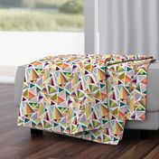 triangles in multicolor with white background