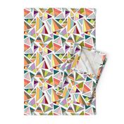 triangles in multicolor with white background