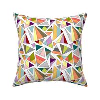 triangles in multicolor with white background