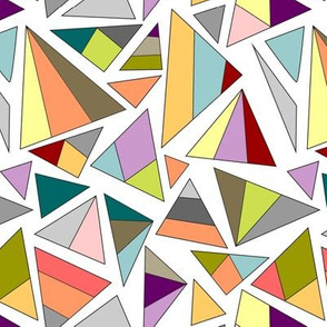 triangles in multicolor with white background