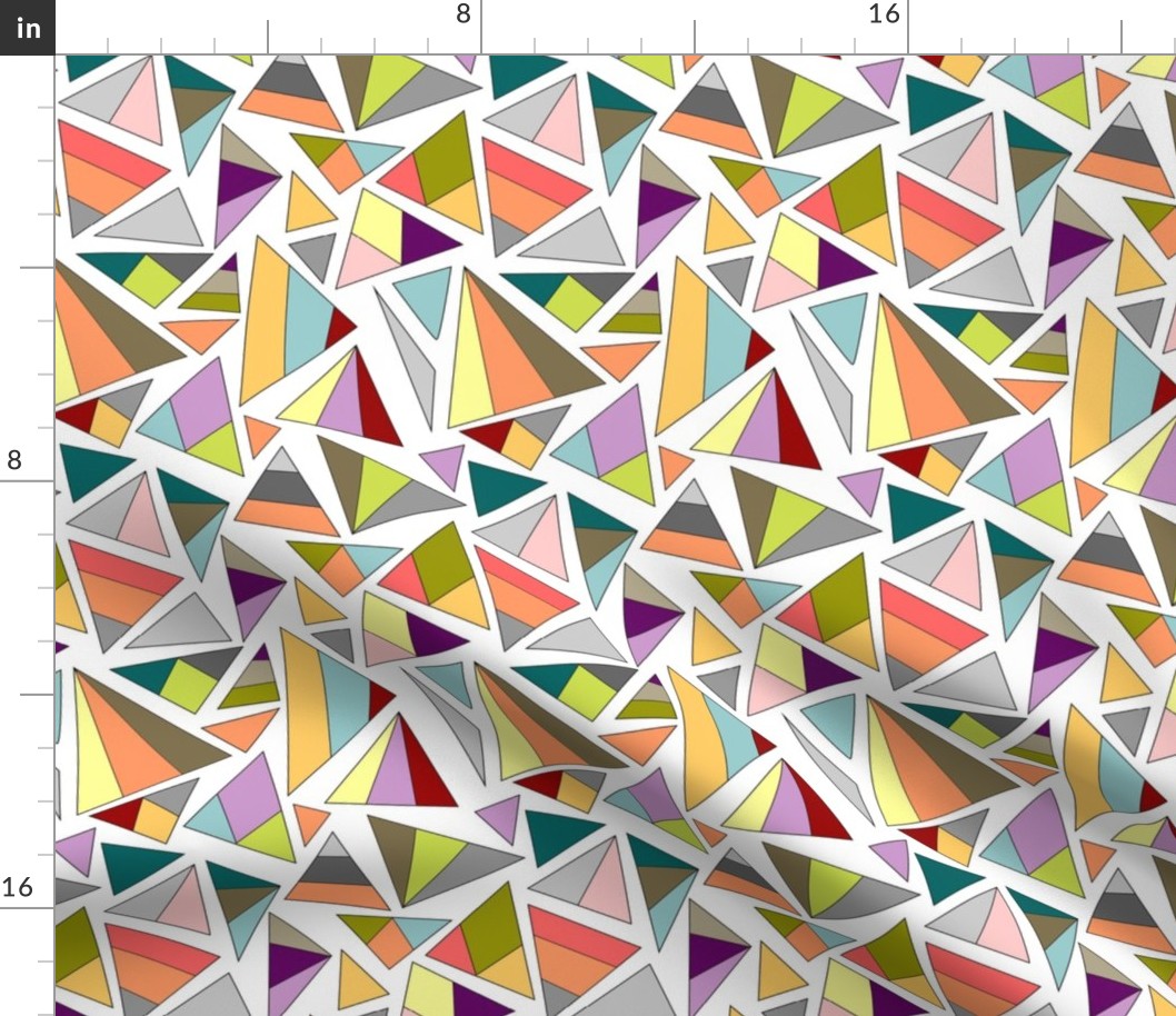 triangles in multicolor with white background