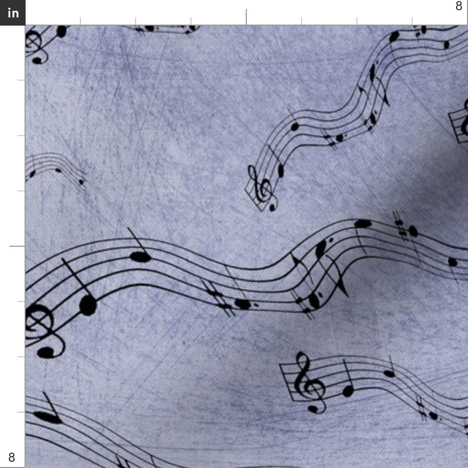 Purple Music Rock Music Choral Music Notes Spoonflower Fabric by the Yard 