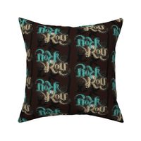 Rock 'N' Roll Ambigram - Turquoise/Stone