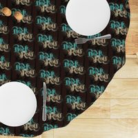 Rock 'N' Roll Ambigram - Turquoise/Stone