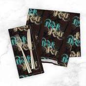 Rock 'N' Roll Ambigram - Turquoise/Stone