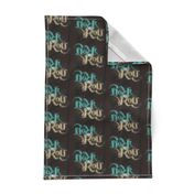 Rock 'N' Roll Ambigram - Turquoise/Stone