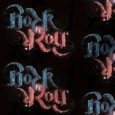 Rock 'N' Roll Ambigram - Pink/Blue