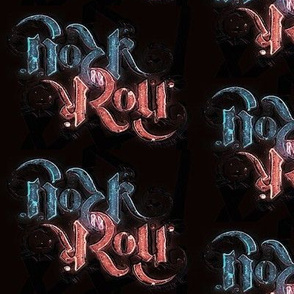 Rock 'N' Roll Ambigram - Pink/Blue