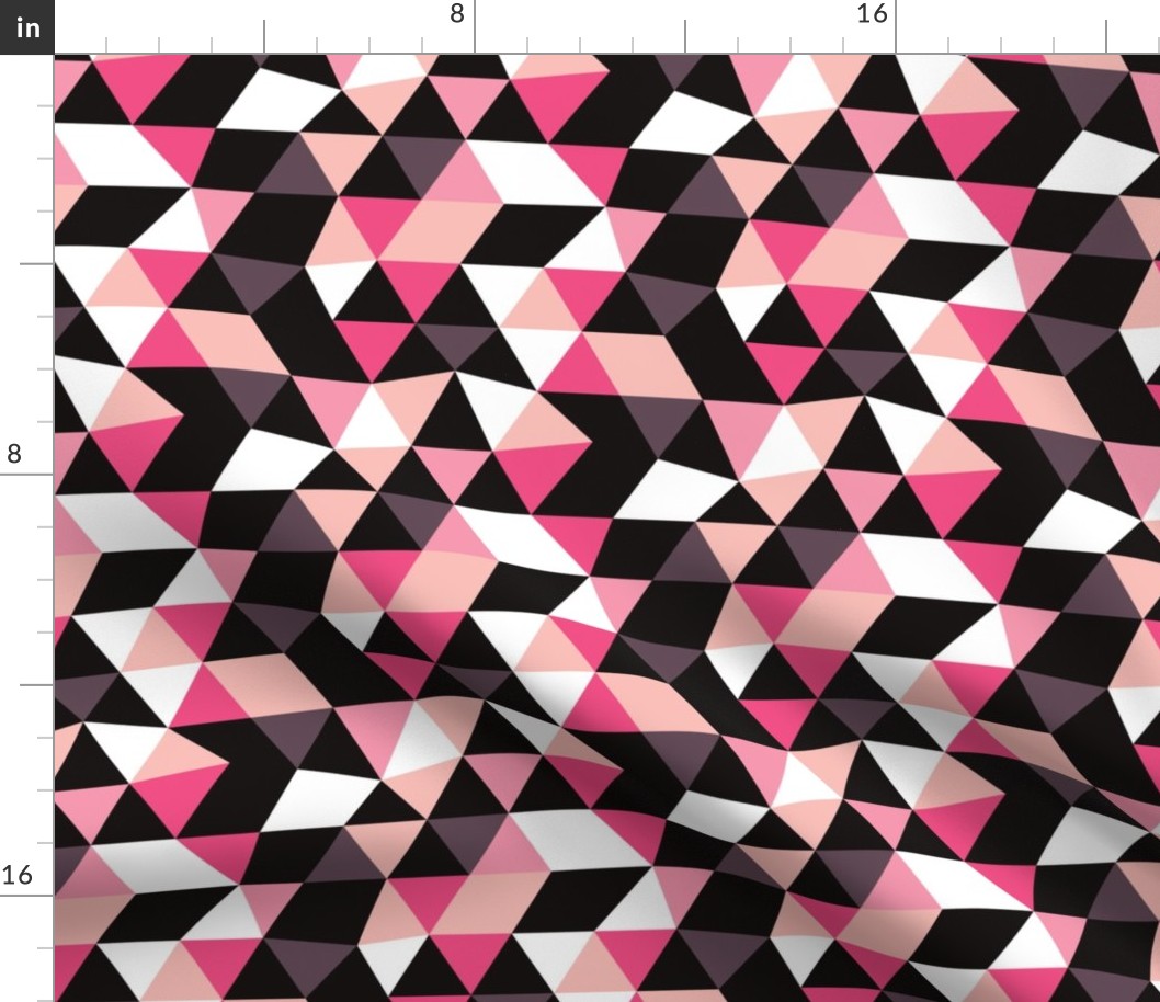 Pastel modern geometric triangle pattern pink