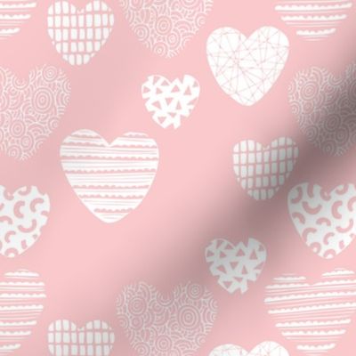 Big love geometric hearts valentine and wedding theme for romantic lovers pastel pink girls