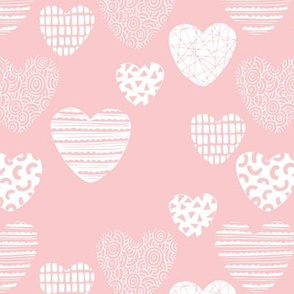 Big love geometric hearts valentine and wedding theme for romantic lovers pastel pink girls