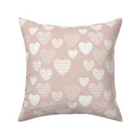 Big love geometric hearts valentine and wedding theme for romantic lovers gender neutral soft beige