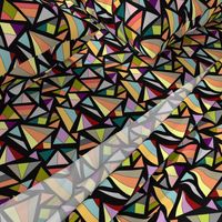 triangles in multicolor on black background