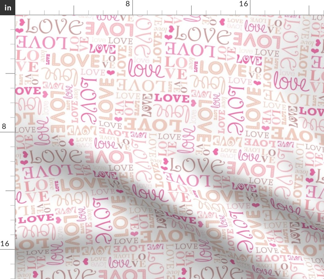 Sweet love text design romantic valentine typography print in white pink and red