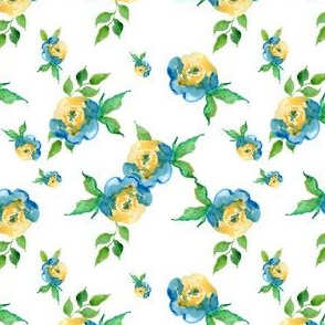 Blue Roses - Floral Print