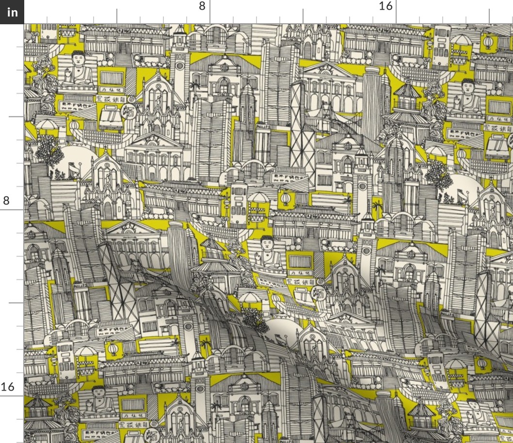 Hong Kong toile de jouy chartreuse