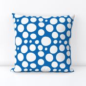 Cute Hand Drawn Poka Dot Circles BLUE and WHITE