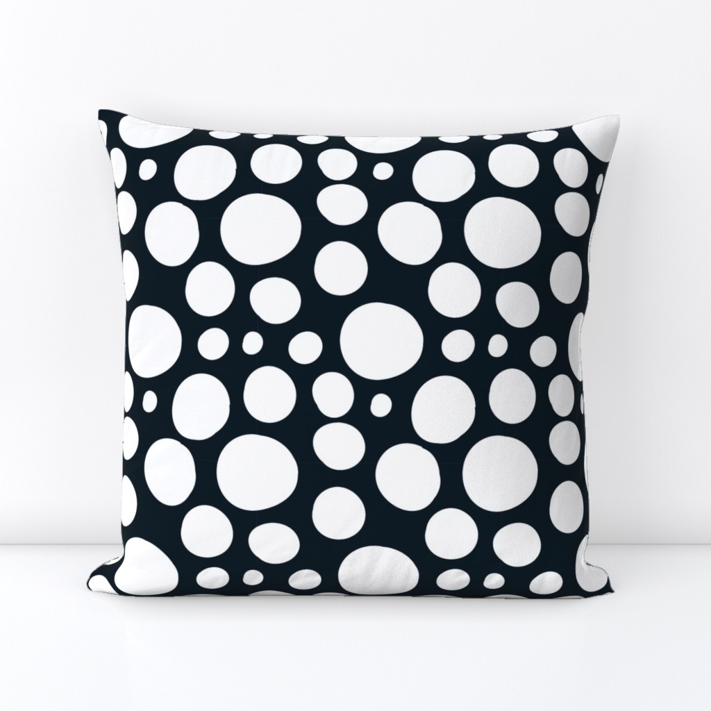 Cute Hand Drawn Poka Dot Circles BLACK and WHITE