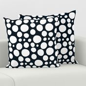 Cute Hand Drawn Poka Dot Circles BLACK and WHITE