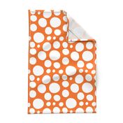 Cute Hand Drawn Poka Dot Circles ORANGE and WHITE