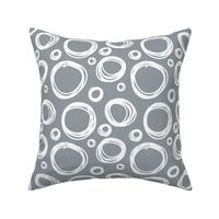 Cute Hand Drawn Poka Dot Circles GRAY and WHITE