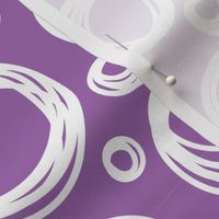 Cute Hand Drawn Poka Dot Circles PURPLE and WHITE