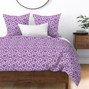 Cute Hand Drawn Poka Dot Circles PURPLE and WHITE