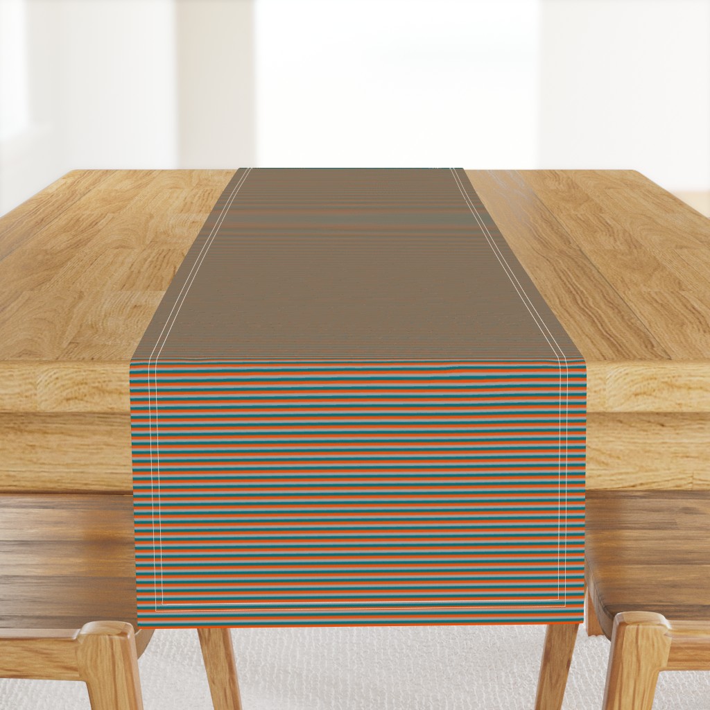 Teal Orange Grey Stripes