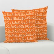 Cute Curly Q Stripes ORANGE and WHITE