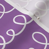 Cute Curly Q Stripes PURPLE and WHITE