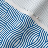 Blue and White Wave Asian Stripes