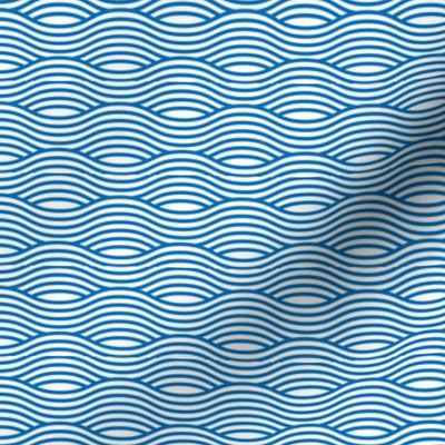 Blue and White Wave Asian Stripes