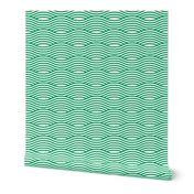 Green and White Wave Asian Stripes