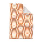 Orange and White Wave Asian Stripes