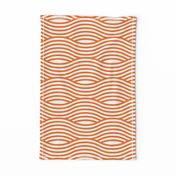 Orange and White Wave Asian Stripes