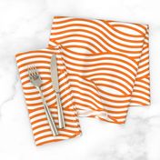 Orange and White Wave Asian Stripes