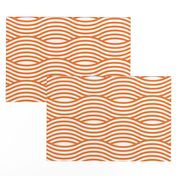 Orange and White Wave Asian Stripes