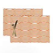 Orange and White Wave Asian Stripes