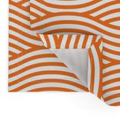 Orange and White Wave Asian Stripes