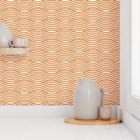 Orange and White Wave Asian Stripes