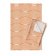 Orange and White Wave Asian Stripes