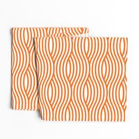 Orange and White Wave Asian Stripes