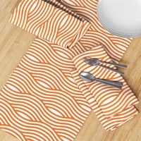 Orange and White Wave Asian Stripes