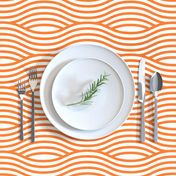 Orange and White Wave Asian Stripes