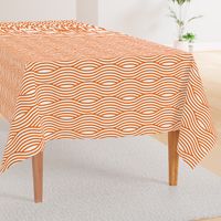 Orange and White Wave Asian Stripes