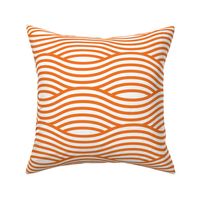 Orange and White Wave Asian Stripes